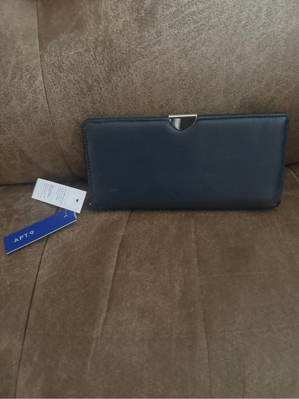 Apt. 9 Navy Blue Long Wallet with Silver Clasp
